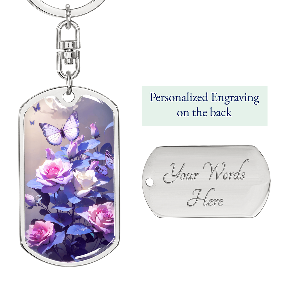 Butterfly Roses Keychain