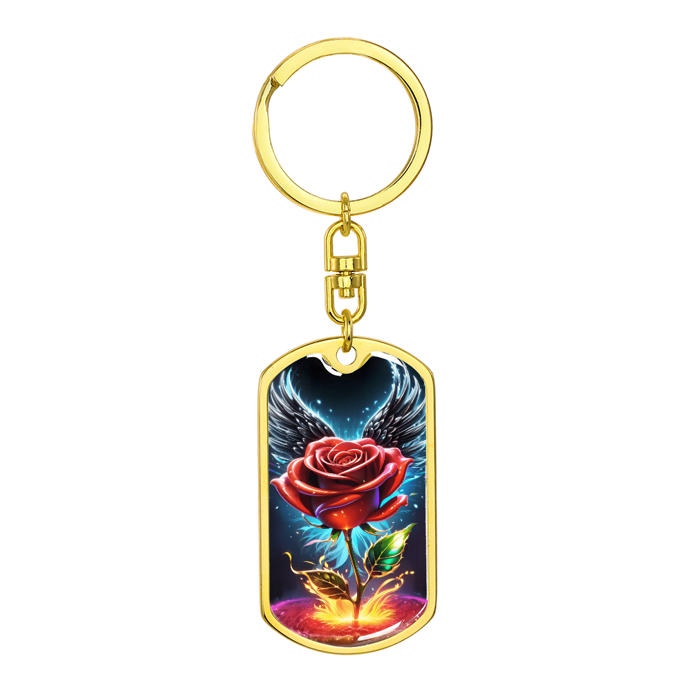 Rose With Wings Keychain