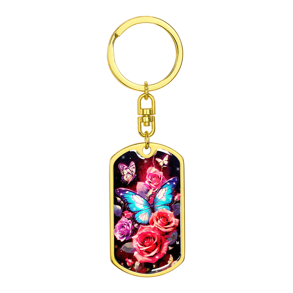 Butterfly Rose Keychain