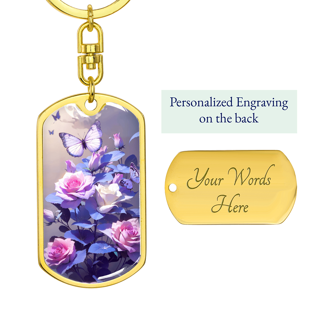 Butterfly Roses Keychain