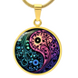 Floral Yin Yang Necklace | Boho Balance Pendant | Spiritual Energy Jewelry Gift