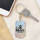 Personalized Disc Golf Mom Keychain - Custom Engraved Gift for Disc Golf Lovers & Players