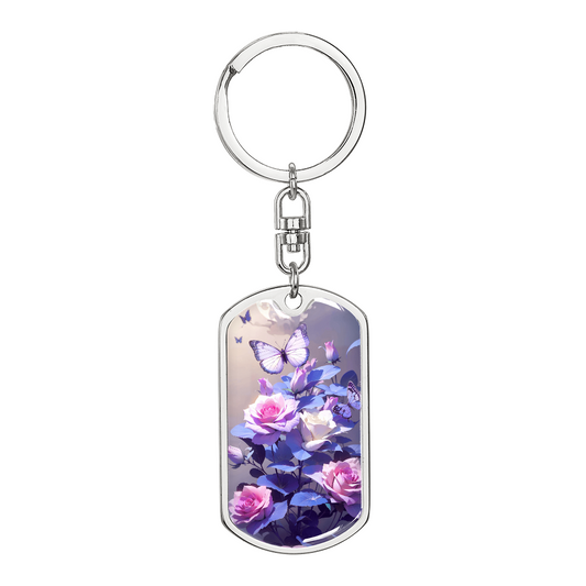Butterfly Roses Keychain