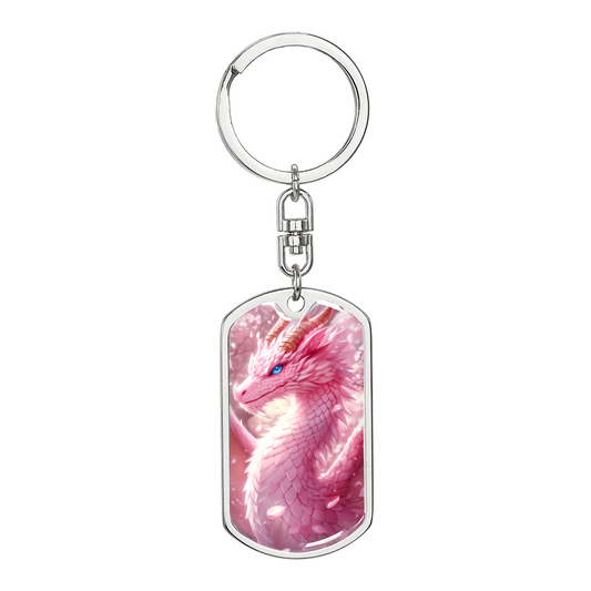 Pink Dragon Keychain