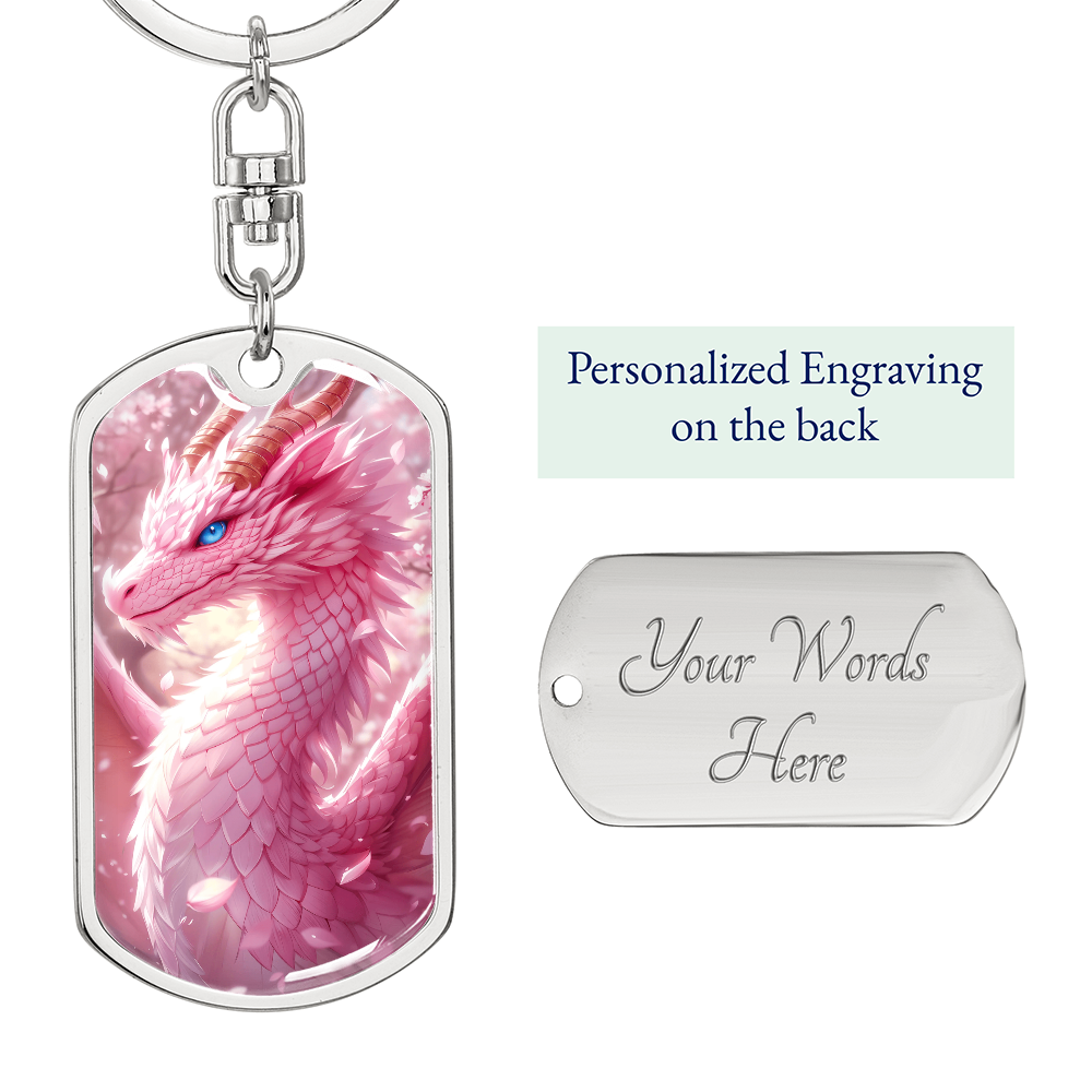 Pink Dragon Keychain