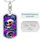 Skull Snake Roses Keychain