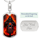 Skeleton Biker Keychain for Men – Grim Reaper Motorcycle Gift – Gothic Flame Key Ring – Badass Rider Keychain – Halloween Biker Gift
