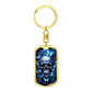Blue Butterfly Skull Keychain for Men – Gothic Dog Tag Keychain – Dark Aesthetic Keychain Gift – Unique Blue Skull Accessory for Him or Her