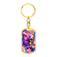 Colorful Skull Butterfly Keychain – Vibrant Gothic Key Ring – Floral Skull Gift for Her – Alternative Style Bag Charm – Punk Aesthetic