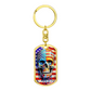 Patriotic Skull Keychain – American Flag Dog Tag Key Ring for Men