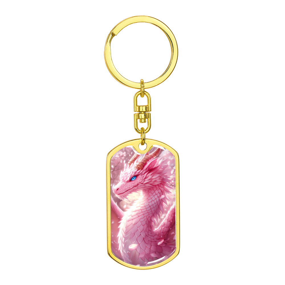 Pink Dragon Keychain