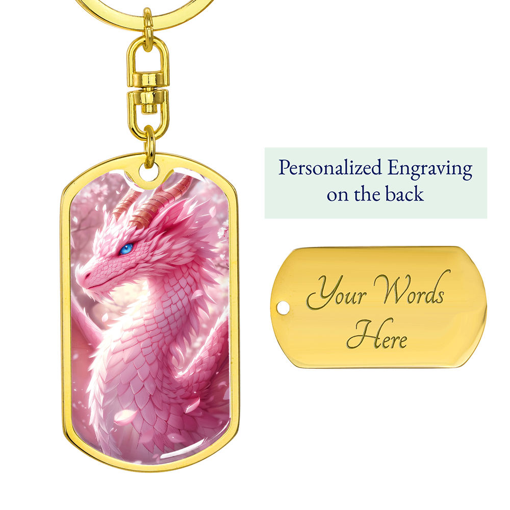 Pink Dragon Keychain