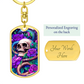 Skull Snake Roses Keychain