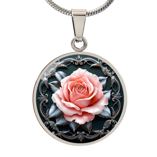 Pink Rose Necklace