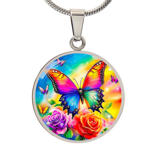 Butterfly Rose Necklace