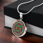 Aztec Mandala Pendant Necklace – Vibrant Tribal Sun Calendar Jewelry for Boho Style