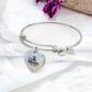 Personalized Disc Golf Mom Bangle Bracelet - Custom Engraved Jewelry Gift for Disc Golf Lovers