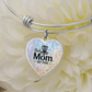 Personalized Disc Golf Mom Bangle Bracelet - Custom Engraved Jewelry Gift for Disc Golf Lovers