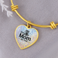Personalized Disc Golf Mom Bangle Bracelet - Custom Engraved Jewelry Gift for Disc Golf Lovers