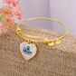 Personalized Disc Golf Mom Bangle Bracelet - Custom Engraved Jewelry Gift for Disc Golf Lovers