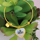 Personalized Disc Golf Mom Bangle Bracelet - Custom Engraved Jewelry Gift for Disc Golf Lovers